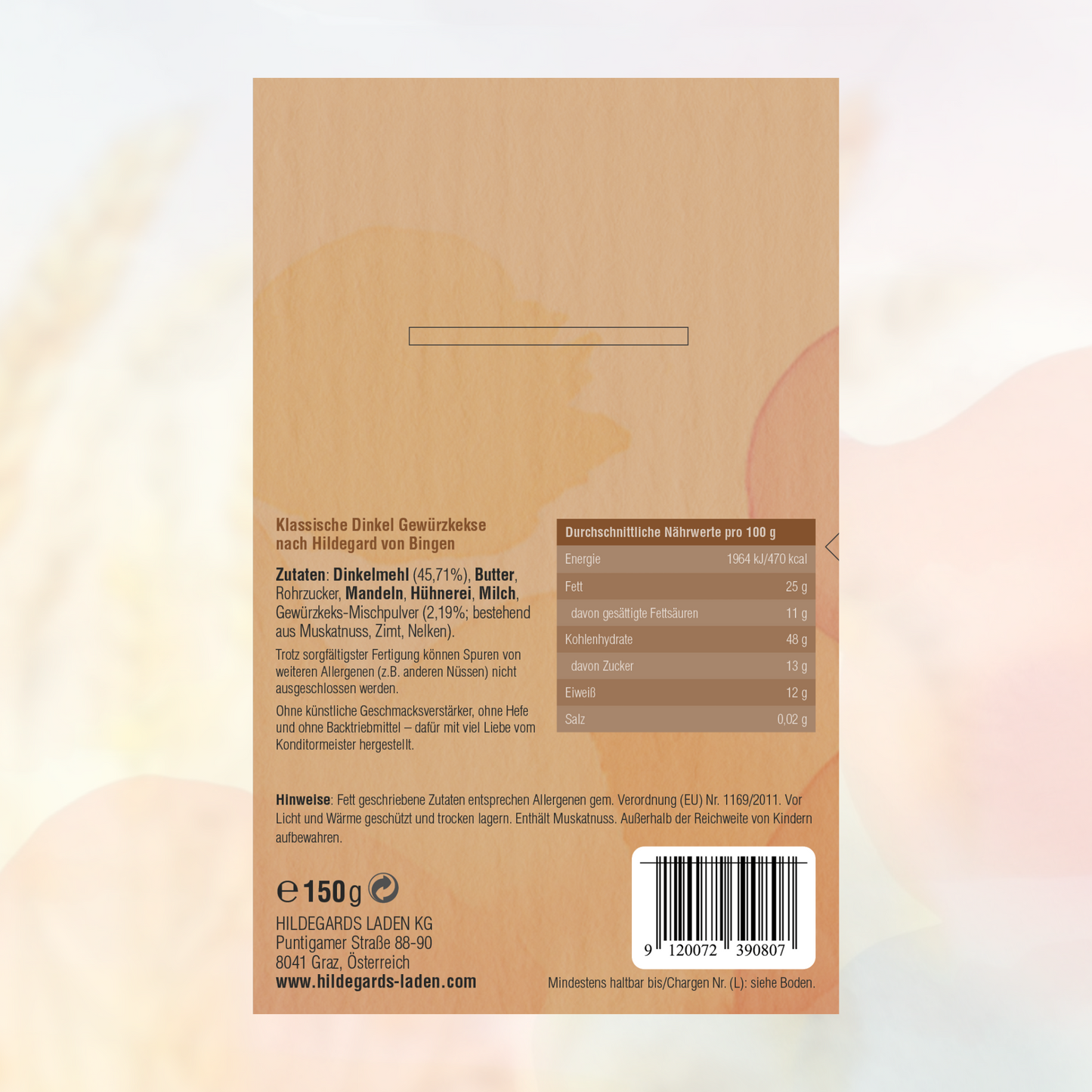 Dinkel Gewürzkekse 150g